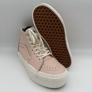 Women's Vans Baby Pink Sk8-Hi Tapered High-Top Stackform Leather Sneakers Sz 5.5